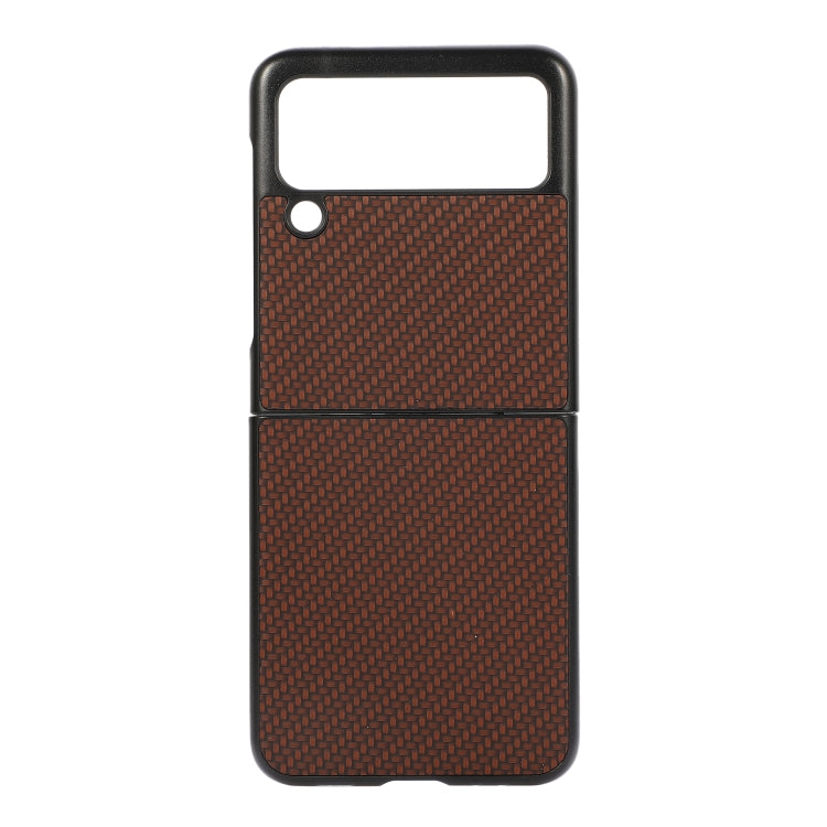 For Samsung Galaxy Z Flip3 5G Carbon Fiber Texture PU Leather Phone Case