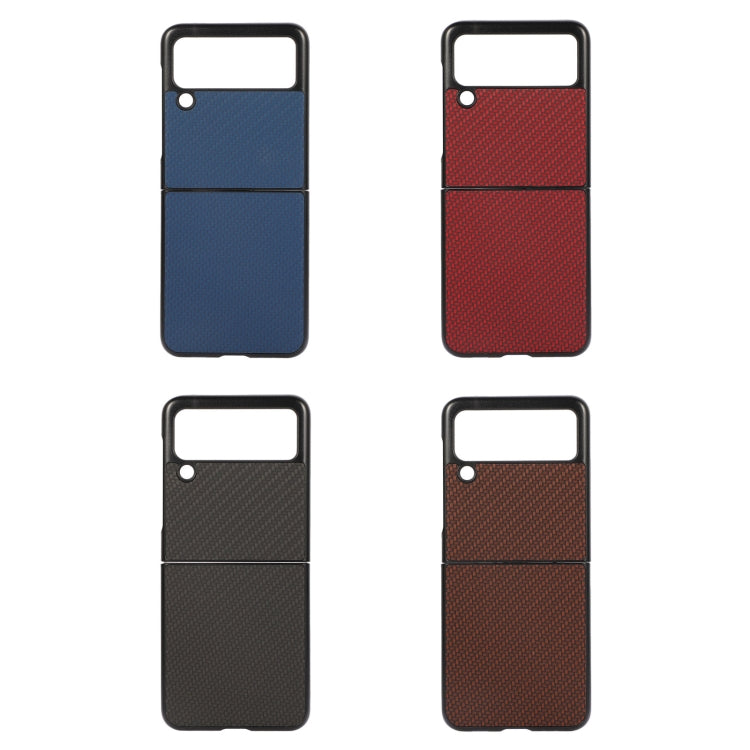 For Samsung Galaxy Z Flip3 5G Carbon Fiber Texture PU Leather Phone Case