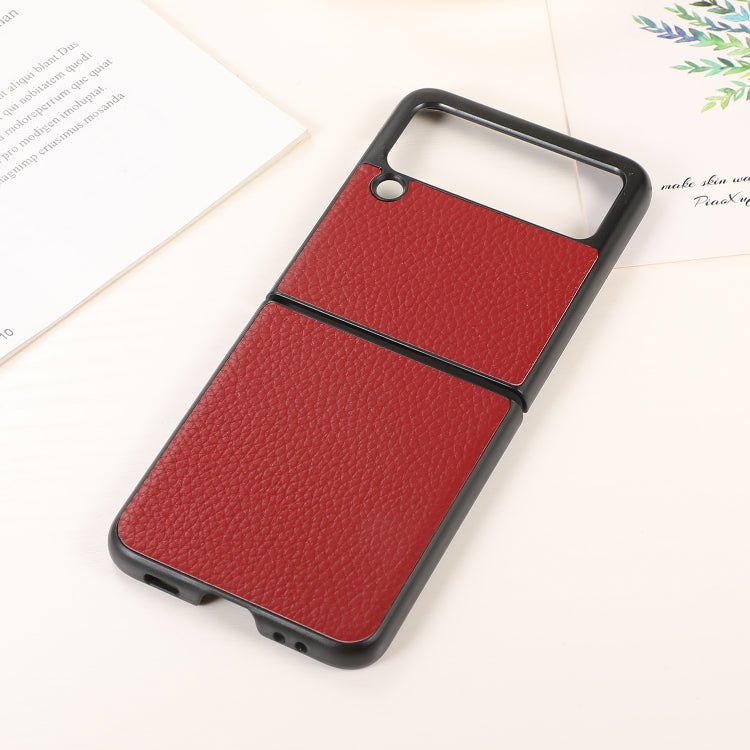 For Samsung Galaxy Z Flip3 5G Genuine Leather Lychee Texture Phone Case