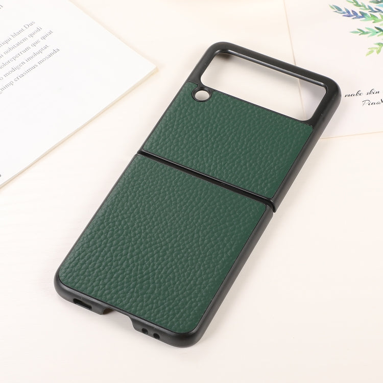 For Samsung Galaxy Z Flip3 5G Genuine Leather Lychee Texture Phone Case