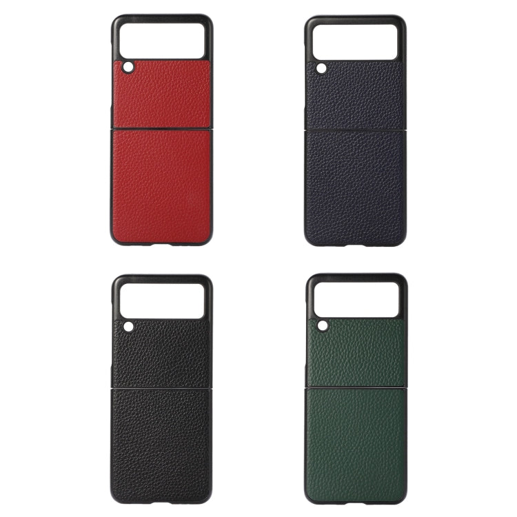 For Samsung Galaxy Z Flip3 5G Genuine Leather Lychee Texture Phone Case
