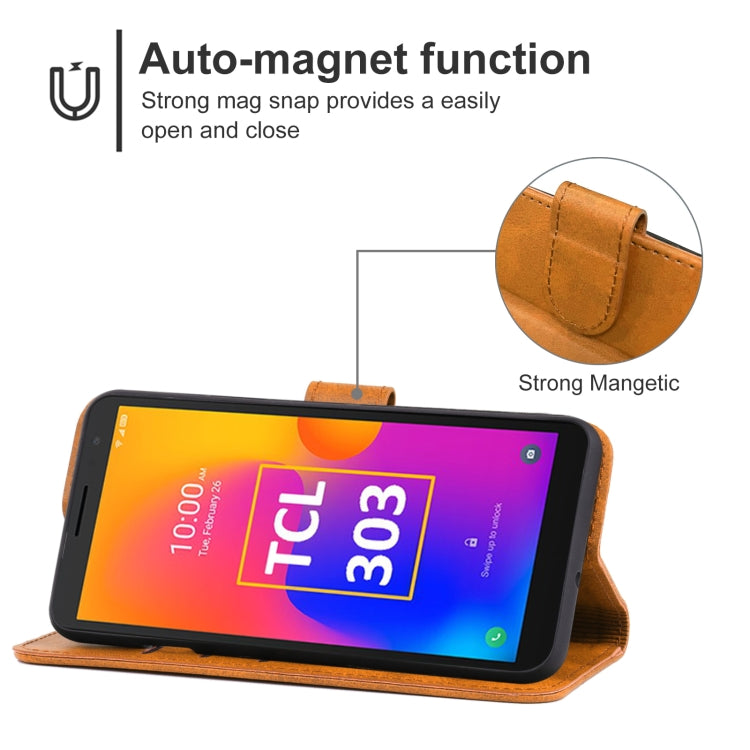 For TCL 303 Leather Phone Case