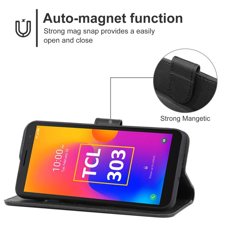 For TCL 303 Leather Phone Case