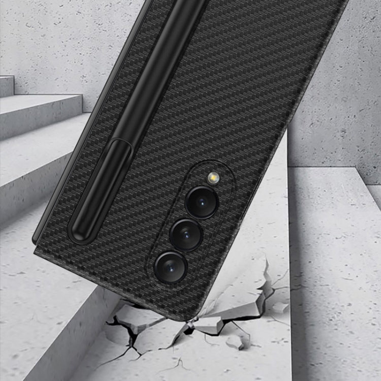 For Samsung Galaxy Z Fold3 5G GKK Ultra-thin Full Coverage Leather Phone Flip Case with Pen Holder