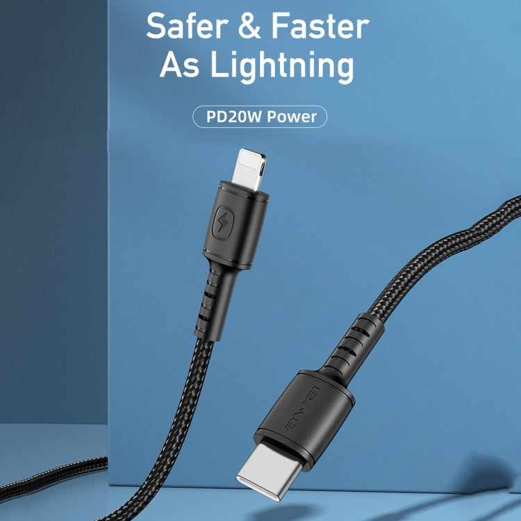 awei CL-118L 20W Type-C / USB-C to 8 Pin Fast Charging Data Cable, Length: 1m