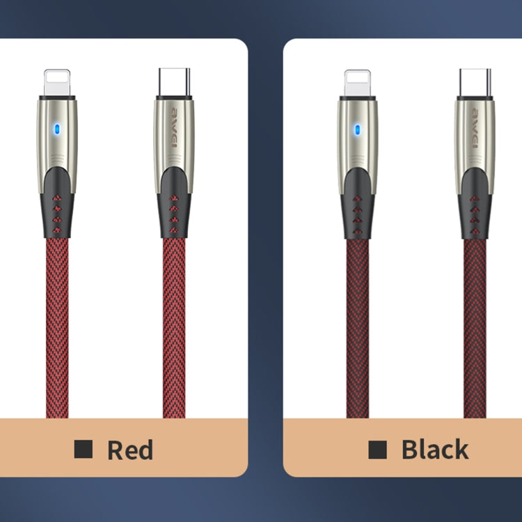 awei CL-119L Type-C / USB-C to 8 Pin Nylon Braid Fast Charging Cable, Length: 1m