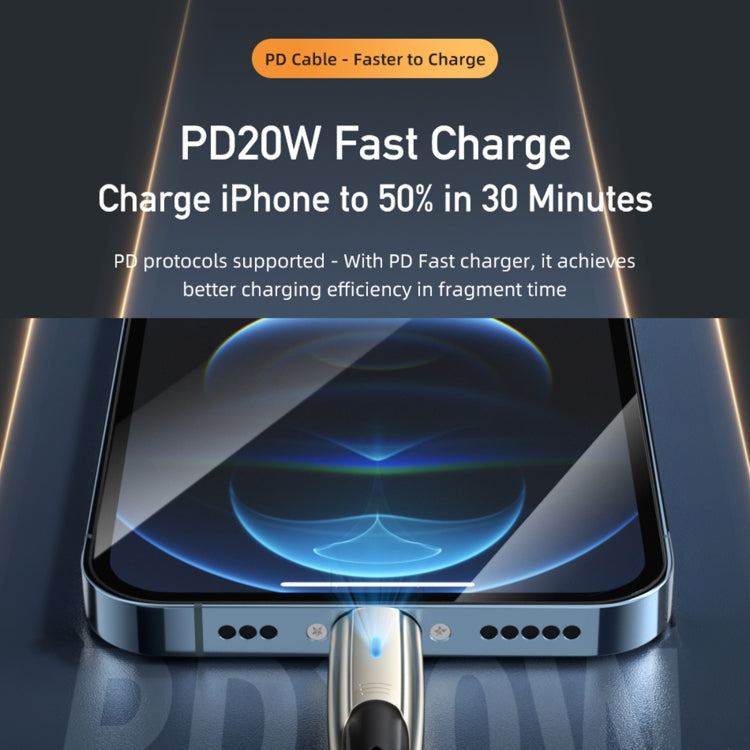 awei CL-119L Type-C / USB-C to 8 Pin Nylon Braid Fast Charging Cable, Length: 1m