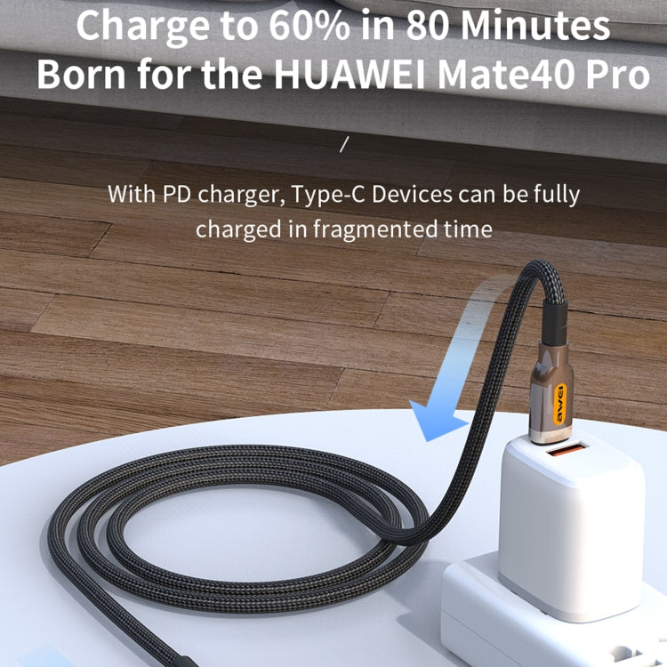 awei CL-125T Type-C / USB-C to Type-C / USB-C Fast Charging Data Cable, Length: 1m(Black)