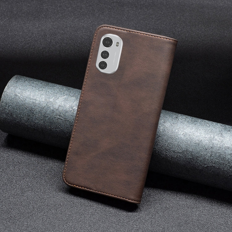 For Motorola Moto E32 4G Magnetic RFID Anti-Theft Leather Phone Case