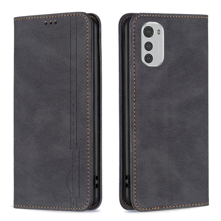 For Motorola Moto E32 4G Magnetic RFID Anti-Theft Leather Phone Case