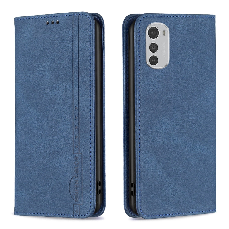 For Motorola Moto E32 4G Magnetic RFID Anti-Theft Leather Phone Case