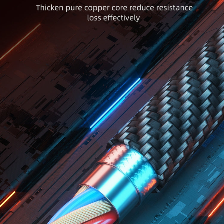 awei CL-972 Type-C / USB-C + 8 Pin + Micro USB 3 In 1 Fast Charging Data Cable, Length: 1.2m(Black)