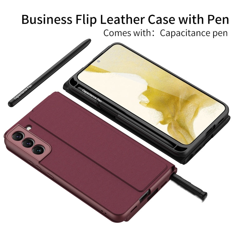 For Samsung Galaxy S22+ 5G GKK Flip Leather Phone Case with Stylus Pen