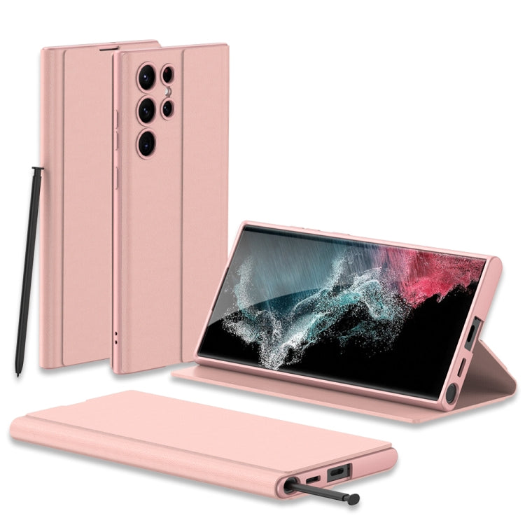 For Samsung Galaxy S22 Ultra 5G GKK Flip Leather Phone Case with Stylus Pen