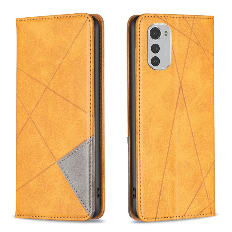For Motorola Moto E32 4G / Moto E32s Prismatic Invisible Magnetic Leather Phone Case
