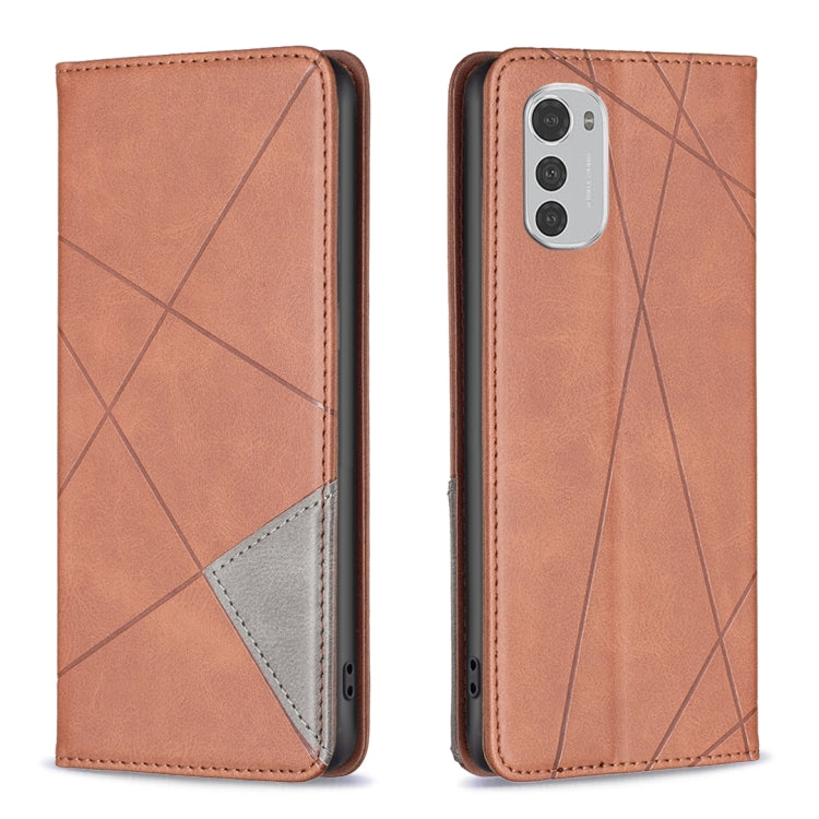 For Motorola Moto E32 4G / Moto E32s Prismatic Invisible Magnetic Leather Phone Case