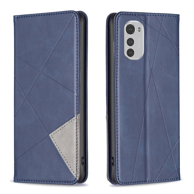 For Motorola Moto E32 4G / Moto E32s Prismatic Invisible Magnetic Leather Phone Case