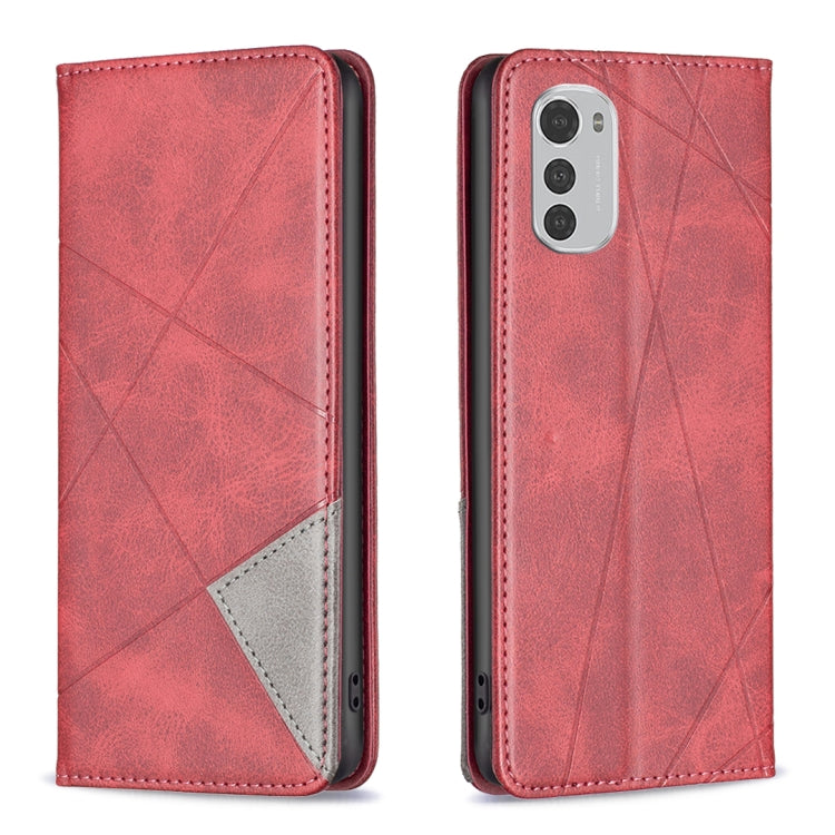 For Motorola Moto E32 4G / Moto E32s Prismatic Invisible Magnetic Leather Phone Case