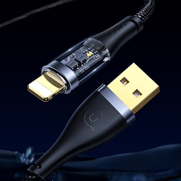 USAMS US-SJ571 Icy Series 1.2m USB to 8 Pin Aluminum Alloy Fast Charging Data Cable