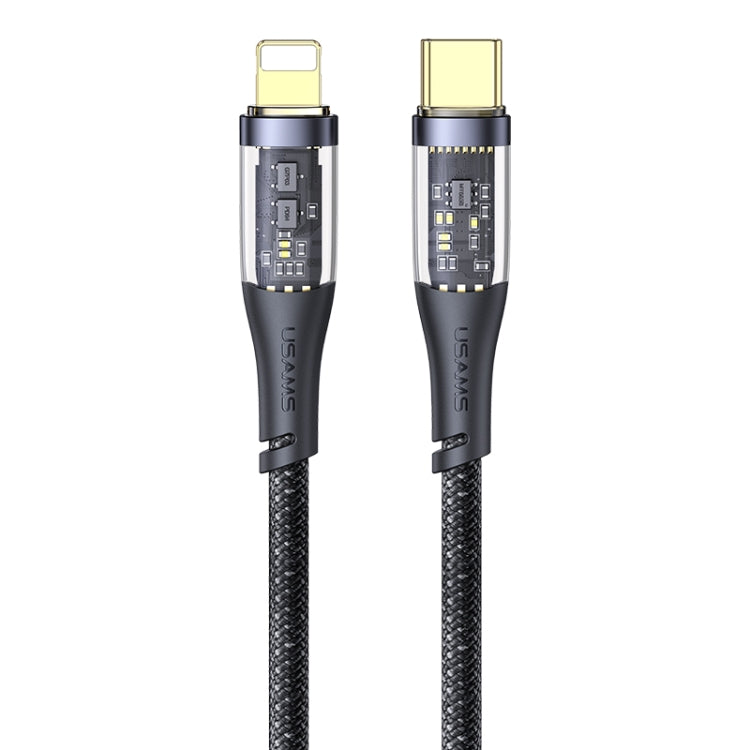 USAMS US-SJ573 Icy Series 1.2m Type-C to 8 Pin PD 20W Aluminum Alloy Data Cable