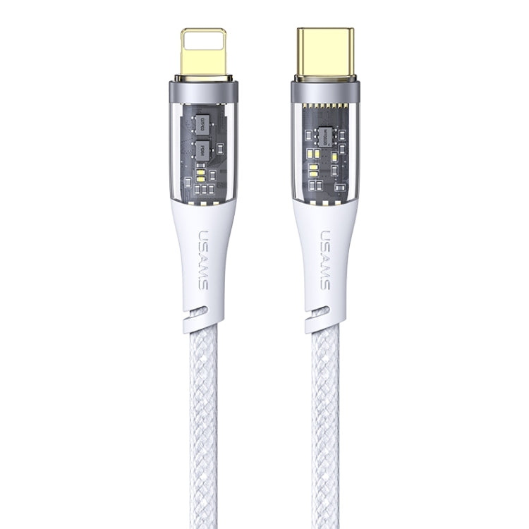USAMS US-SJ573 Icy Series 1.2m Type-C to 8 Pin PD 20W Aluminum Alloy Data Cable