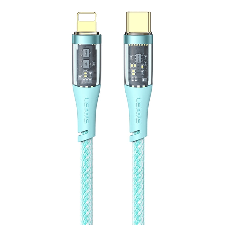 USAMS US-SJ573 Icy Series 1.2m Type-C to 8 Pin PD 20W Aluminum Alloy Data Cable