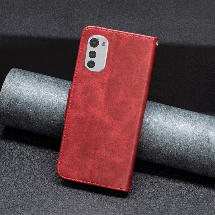 For Motorola Moto E32 4G / Moto E32s Lambskin Texture Pure Color Leather Phone Case