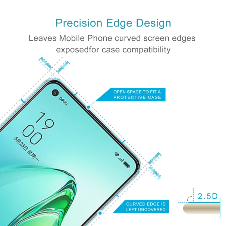 0.26mm 9H 2.5D Tempered Glass Film For OPPO Reno8 Pro