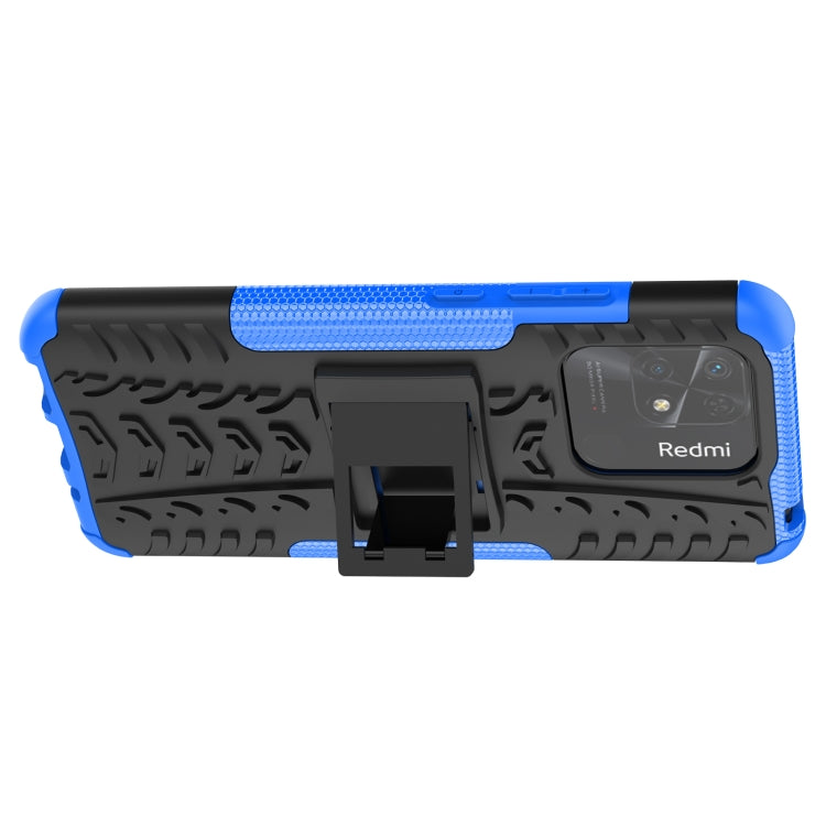 For Xiaomi Redmi 10C 4G Global Tire Texture TPU + PC Phone Case with Holder