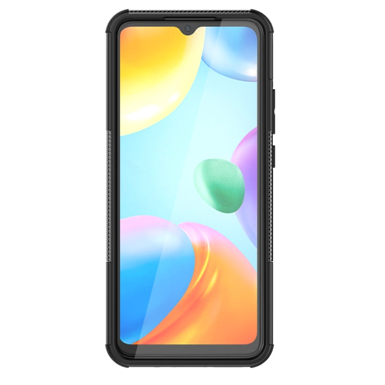 For Xiaomi Redmi 10C 4G Global Tire Texture TPU + PC Phone Case with Holder