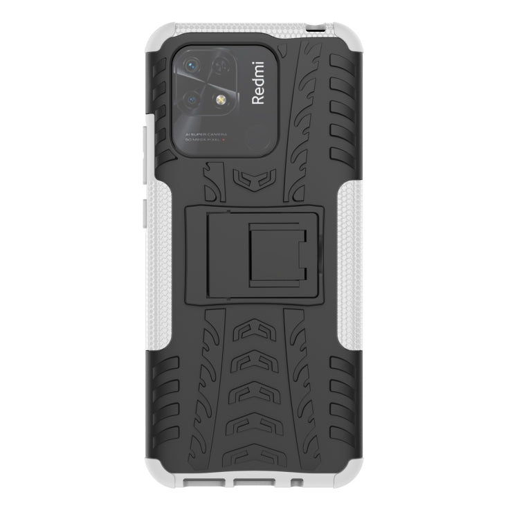 For Xiaomi Redmi 10C 4G Global Tire Texture TPU + PC Phone Case with Holder