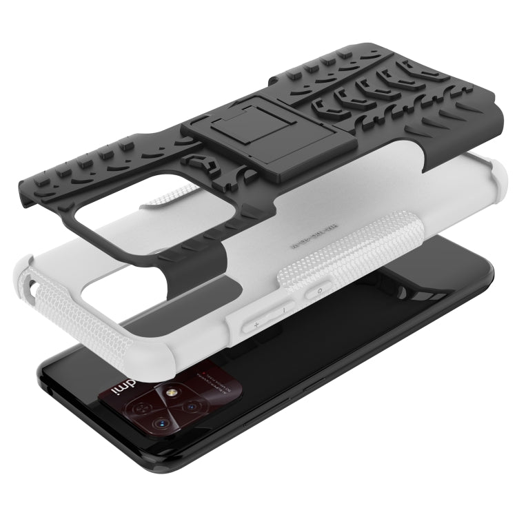 For Xiaomi Redmi 10C 4G Global Tire Texture TPU + PC Phone Case with Holder