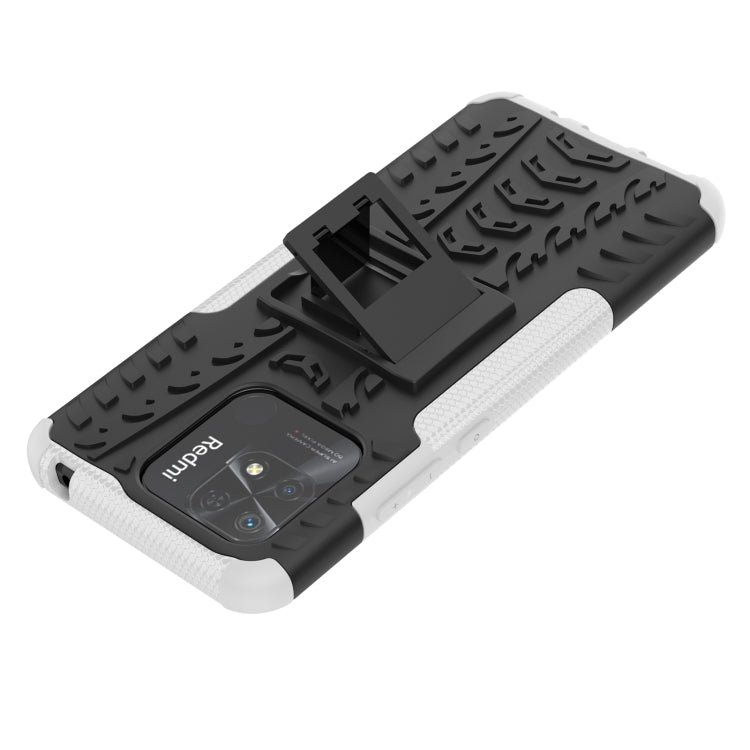 For Xiaomi Redmi 10C 4G Global Tire Texture TPU + PC Phone Case with Holder