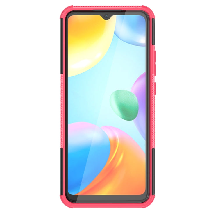 For Xiaomi Redmi 10C 4G Global Tire Texture TPU + PC Phone Case with Holder