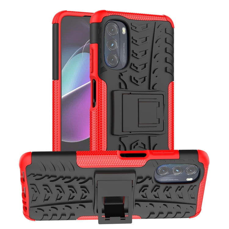 For Motorola Moto G 5G 2022 Tire Texture TPU + PC Phone Case with Holder