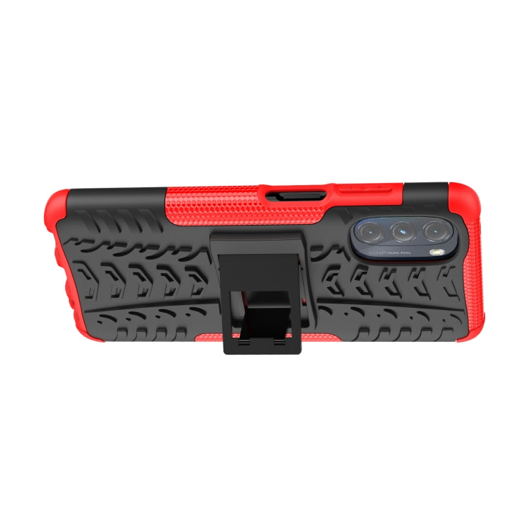 For Motorola Moto G 5G 2022 Tire Texture TPU + PC Phone Case with Holder