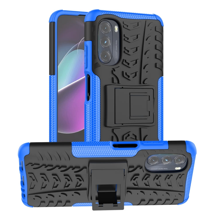 For Motorola Moto G 5G 2022 Tire Texture TPU + PC Phone Case with Holder
