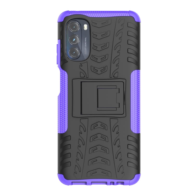 For Motorola Moto G 5G 2022 Tire Texture TPU + PC Phone Case with Holder