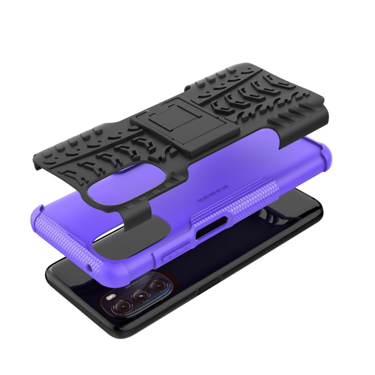 For Motorola Moto G 5G 2022 Tire Texture TPU + PC Phone Case with Holder