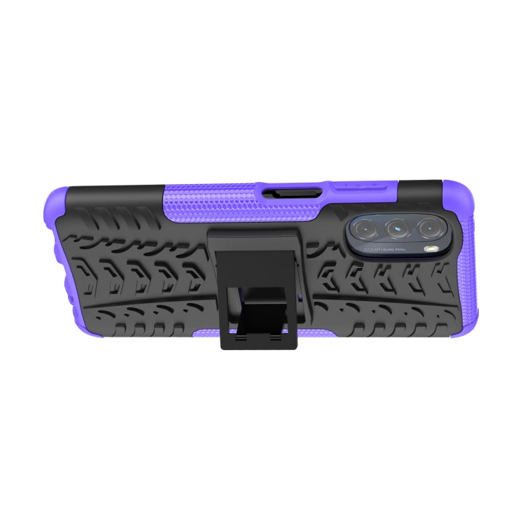 For Motorola Moto G 5G 2022 Tire Texture TPU + PC Phone Case with Holder