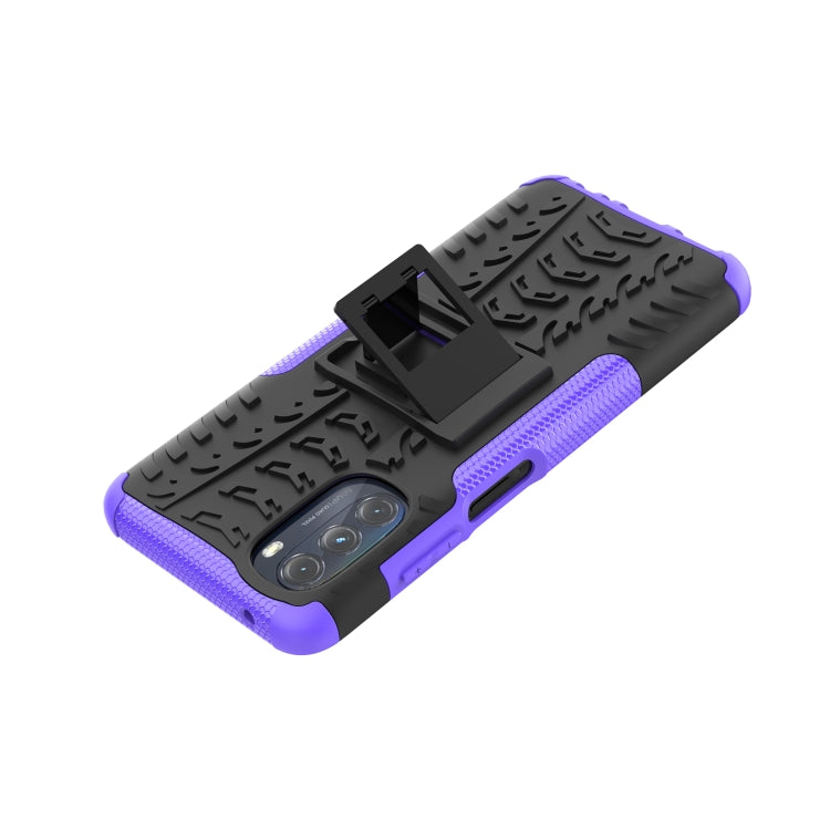 For Motorola Moto G 5G 2022 Tire Texture TPU + PC Phone Case with Holder