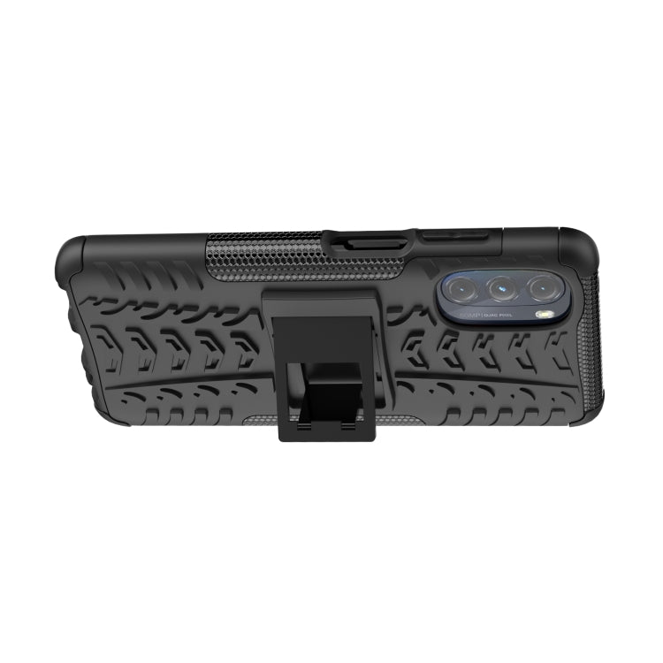For Motorola Moto G 5G 2022 Tire Texture TPU + PC Phone Case with Holder