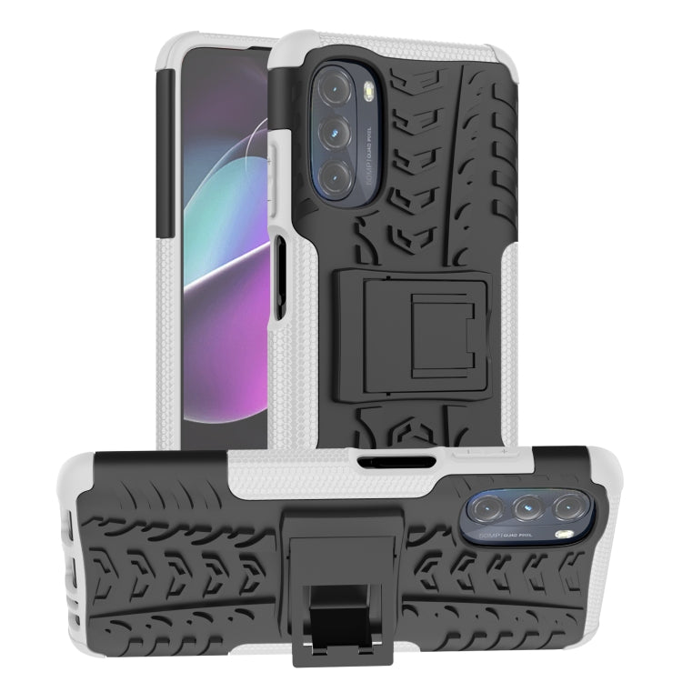 For Motorola Moto G 5G 2022 Tire Texture TPU + PC Phone Case with Holder