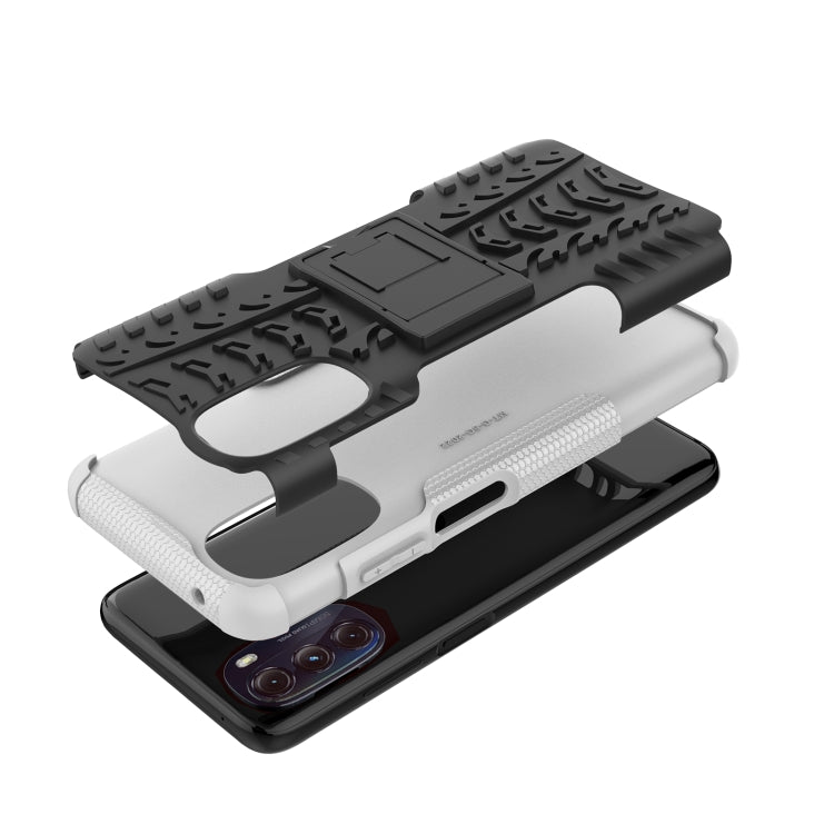 For Motorola Moto G 5G 2022 Tire Texture TPU + PC Phone Case with Holder