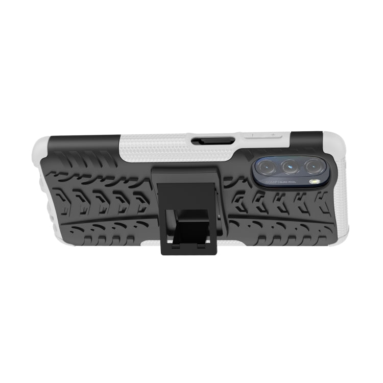 For Motorola Moto G 5G 2022 Tire Texture TPU + PC Phone Case with Holder