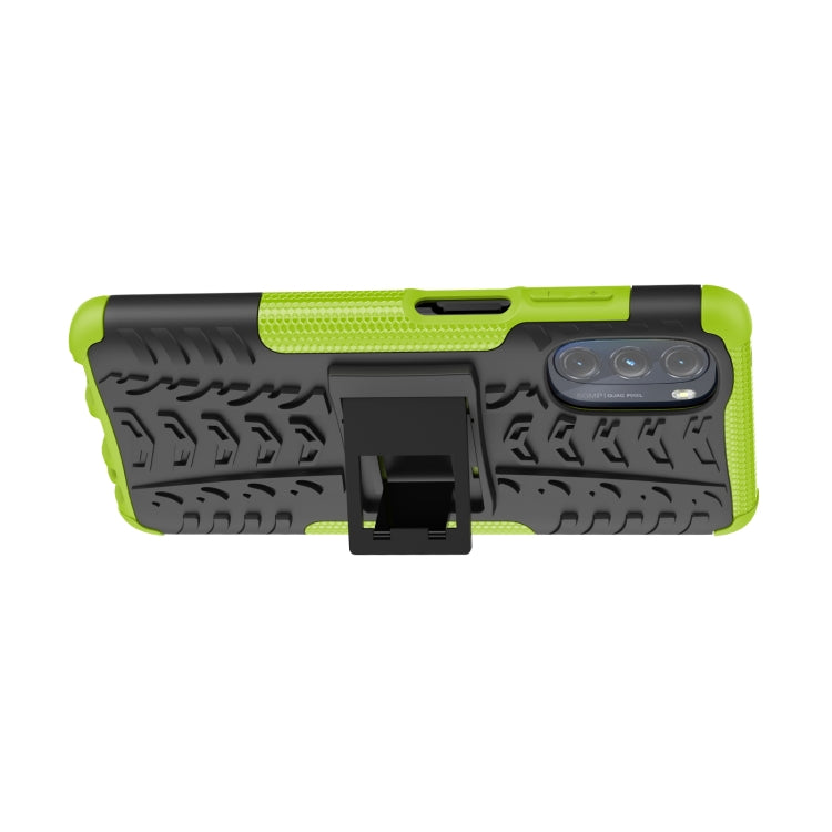 For Motorola Moto G 5G 2022 Tire Texture TPU + PC Phone Case with Holder