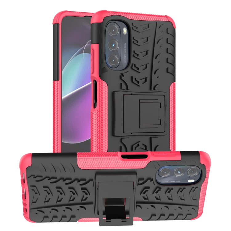 For Motorola Moto G 5G 2022 Tire Texture TPU + PC Phone Case with Holder