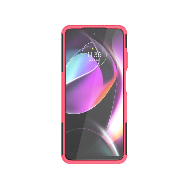 For Motorola Moto G 5G 2022 Tire Texture TPU + PC Phone Case with Holder
