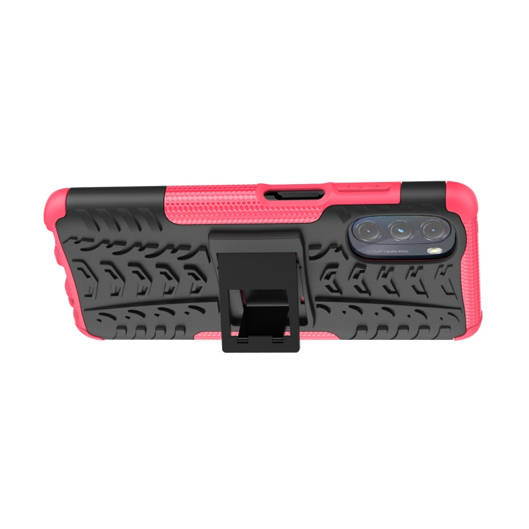 For Motorola Moto G 5G 2022 Tire Texture TPU + PC Phone Case with Holder