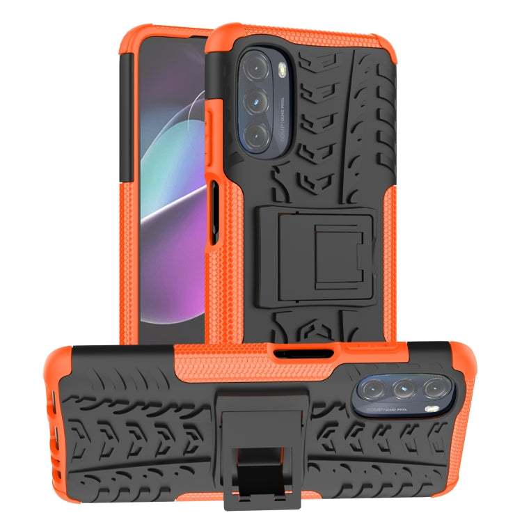 For Motorola Moto G 5G 2022 Tire Texture TPU + PC Phone Case with Holder